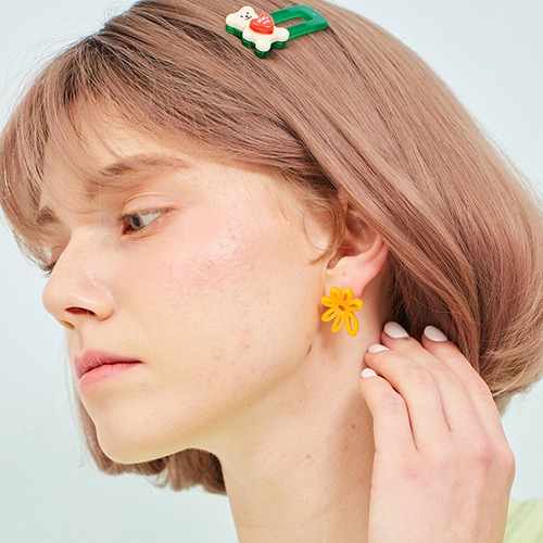 [김세정, 한보름] Tiny Sunflower - orange,귀걸이,아크릴귀걸이,마이부