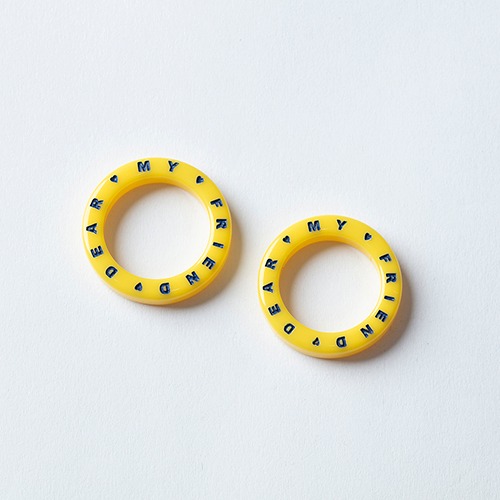 [빌리 츠키] Lettering Ring - yellow,귀걸이,아크릴귀걸이,마이부
